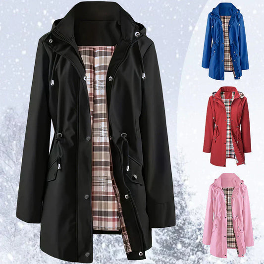 🔥Enfärgade casualjackor, vattentäta och vindtäta rockar, vindjackor med huva