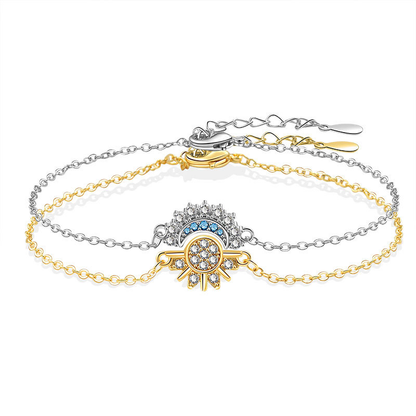 2-delars set – staplade armband med motiv av solen och månen som lyser tillsammans📿
