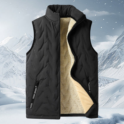 💖HOT SALE 50% RABATT✨️❄️Unisex vintervarm casual ärmlös quiltad väst med fleecefoder