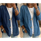 🧥 50% RABATT NU! ✨ Kvinners Klassiska Knäppt Jeansjacka – V-Ringning, Andningsbar Tyg & Ledig Passform 💙