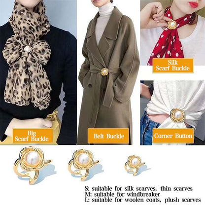 ✨ French Elegant Coat Scarf Buckle (50% discount) – Elegance at your fingertips!