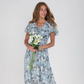 👗🌸 Kortärmad blommig maxiklänning