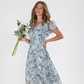 👗🌸 Kortärmad blommig maxiklänning