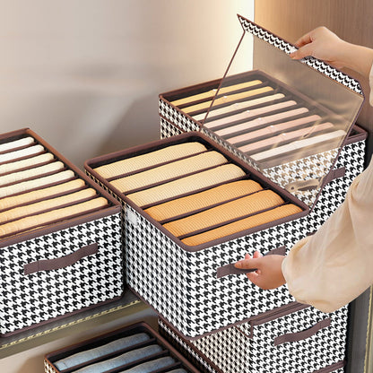 📦KÖP 2 FÅ 1✨Garderobsförvaringslåda med avdelare - Justerbara fack i vitt plast för snygg ordning i klädförvaring 👚👖