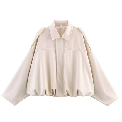 Moderiktig pilotjacka med mockaeffekt för damer