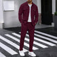 🧥 50% RABATT 👖 | Herr Våffelmönster Set – Jacka & Byxor med Knappar