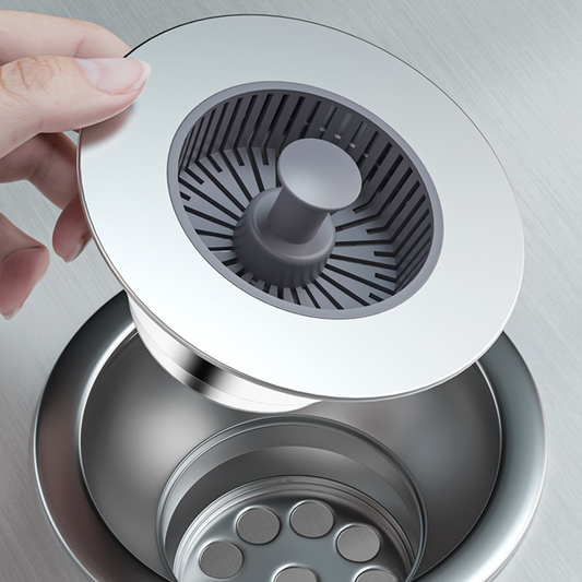 🛁 KÖP 1, FÅ 1 GRATIS ! ✨ Pop-up Avtappningsplugg med Sil – Förhindrar Klumpar, Lätt att Rensa & Hållbar Design 🔧