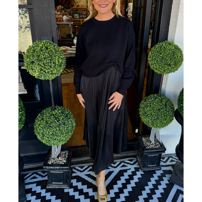 Elegant 2-delat set för kvinnor: Twist-Knot-top och maxiklänning🎁Köp 2 och få fri frakt