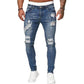 👖50 % RABATT!🔥Snygga, blekta skinny-jeans för män – Slim fit med avsmalnande passform, andningsbar bomull och trendiga slitna detaljer