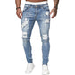 👖50 % RABATT!🔥Snygga, blekta skinny-jeans för män – Slim fit med avsmalnande passform, andningsbar bomull och trendiga slitna detaljer