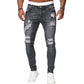 👖50 % RABATT!🔥Snygga, blekta skinny-jeans för män – Slim fit med avsmalnande passform, andningsbar bomull och trendiga slitna detaljer
