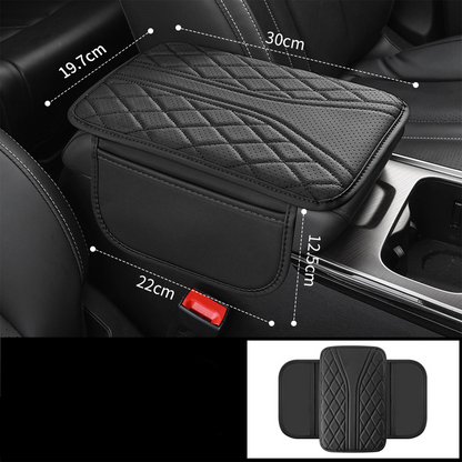 Armstödskudde för bil med förvaringsfickor på sidorna
