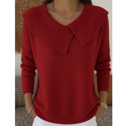 Damtröja med krage och stickad överdel