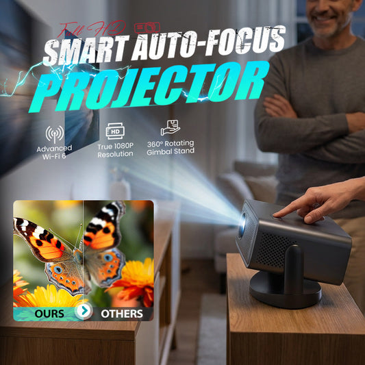 🔈🔈50% RABATT📺Full HD Smart Autofokus Projektor