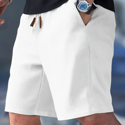 🩳🌿 50% RABATT! | Herr Avslappnade Shorts – Våffelstick, Knytband & Andningsbar Komfort!