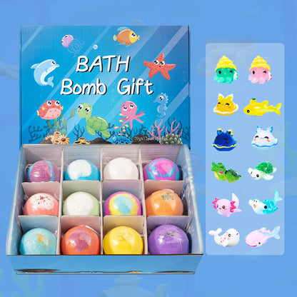 🛁🌊 Havstema Badbomber | 60g*12 St, Skummande Badtid & Rolig Presentidé ✨