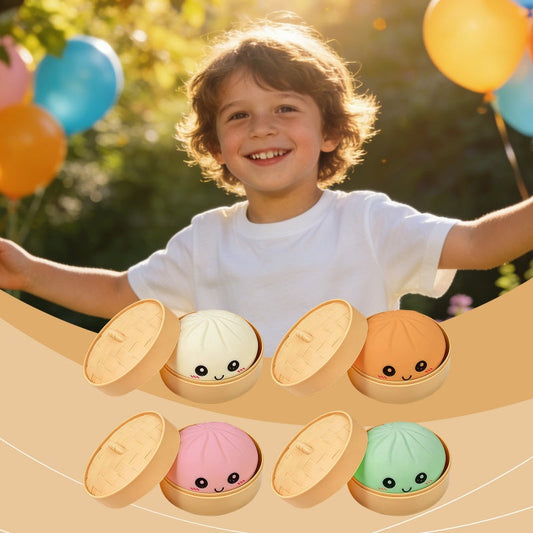 Söt dumpling-klämleksak med ångkokare