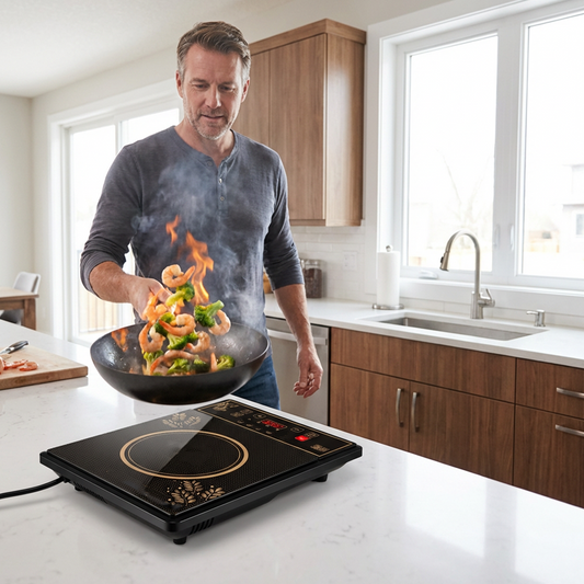 🍳 50% rabatt! ⚡Högkraftig induktionshäll med 2200 W – beröringsstyrning, automatisk avstängning och barnskydd 🔥