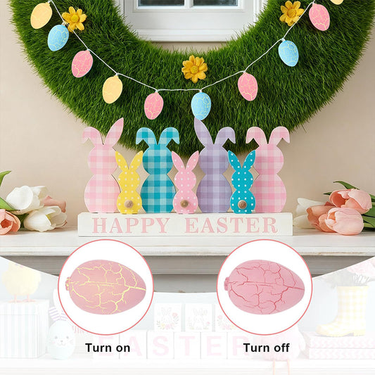 Påskdekorativa LED-ljusslingor med ägg