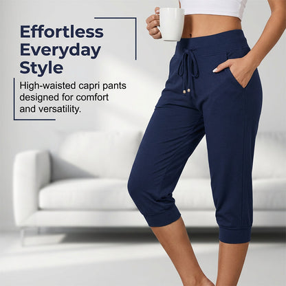 🧘‍♀️🌸 50% RABATT! | Korta Sweatpants – Dragsko i Midjan & Capri-längd för Avkoppling!