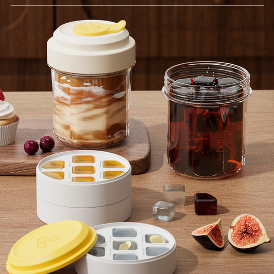 Bärbar iskaffekopp med isbricka