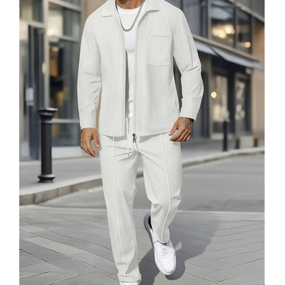 🔥Heta erbjudanden – Casual långärmad jacka och byxor i set