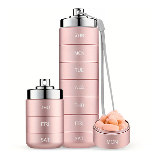 💊 50% RABATT 🎁 | Bärbar Vattentät Pillerlåda – Aluminium & 7-dagars