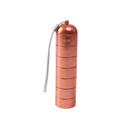 💊 50% RABATT 🎁 | Bärbar Vattentät Pillerlåda – Aluminium & 7-dagars