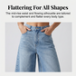 Culottejeans för damer med flera knappar och vida ben