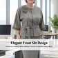 Set med peplum-top med bälte och pennkjol för dam