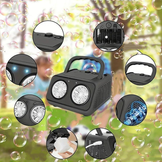 💨 50% RABATT 🎈 | Handhållen Bubbelmaskin – 2000+ Bubblor/min & 26 Hål