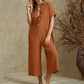 Kortärmad jumpsuit med vida ben för dam