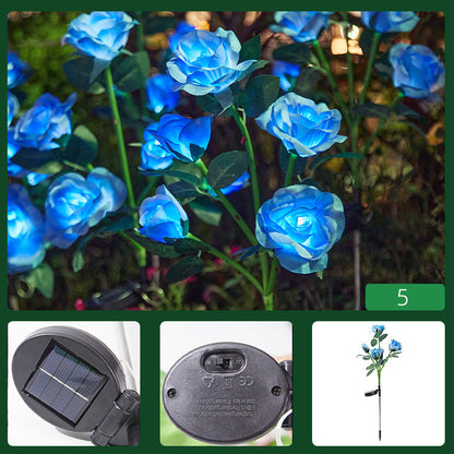 🌹🌞 50% RABATT! Rosformad Solcellslampa för Trädgård