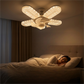 Håller dig sval och strålande 🌬️💡 LED-fläktlampa med 5 blad och kristalleffekt