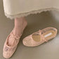 Eleganta ballerinaskor i mesh med rosett