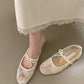Eleganta ballerinaskor i mesh med rosett