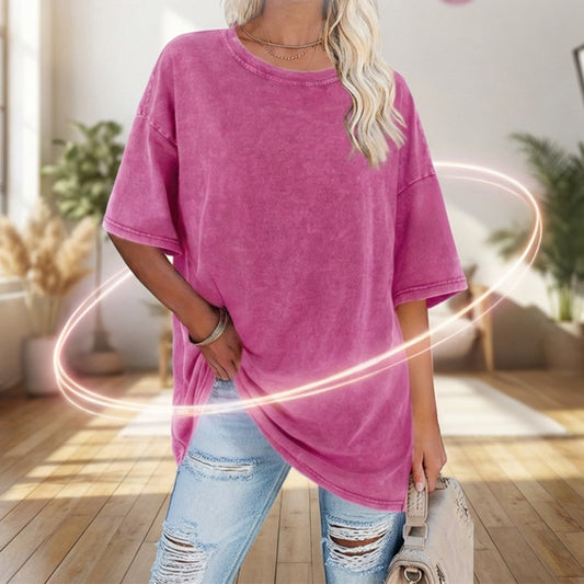 Oversized T-shirt i tvättad vintage-stil för damer