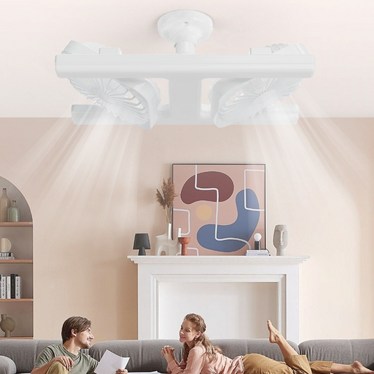 Modern 2-i-1 LED-takfläkt med belysning