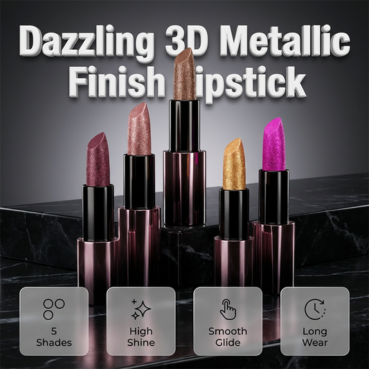 🔥Nyheter för 2026✨Läppstift med 3D-metallicfinish för strålande läppar