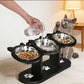 🔥🎁Nyhet 50 % RABATT🔥Upphöjd hund- och kattmatskål med 3 skålar – halkfri och stabil 🐾🥣