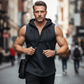 👕 50% RABATT NU! 🏋️‍♂️ Herrarnas Ärmelösa Träningshoodie Tank – V-ringad, Inbyggd Huva & Perfekt För Gym & Utomhusträning 🔥