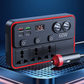 Multifunktionell billaddare – 9 portar, QC3.0 & PD30W snabbladdning, spänningsdisplay & 150W växelriktare 🚗🔌