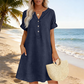 👗 50% RABATT NU! 🌿 Kvinnors Casual V-ringad Tunika med Fickor – Smickrande A-linje, Andningsbar Bomullsblandning & Sidofickor – Vardagskomfort ☀️