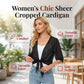 💖 Köp 1 få 1 gratis!🌿 Dam Chiffong Topp med Knytning – Genomskinlig, Croppad & Elegant – Sommar Lager Essential 👒