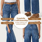 👖✨ Höga midjan raka jeans för kvinnor