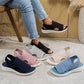 👡🌬️ Andningsbara stickade plattformssandaler med hälrem