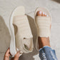 👡🌬️ Andningsbara stickade plattformssandaler med hälrem