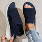 👡🌬️ Andningsbara stickade plattformssandaler med hälrem