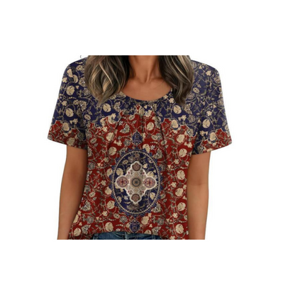 Mjuk och bekväm T-shirt med tryck för kvinnor