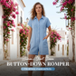 Kortärmad knäppt jumpsuit för dam